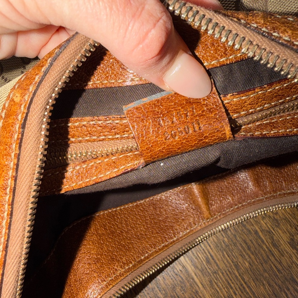 Authentic Gucci Indy GG Canvas Bamboo Ring Hobo Bag Brown Leather - impeccable! - Picture 5 of 10